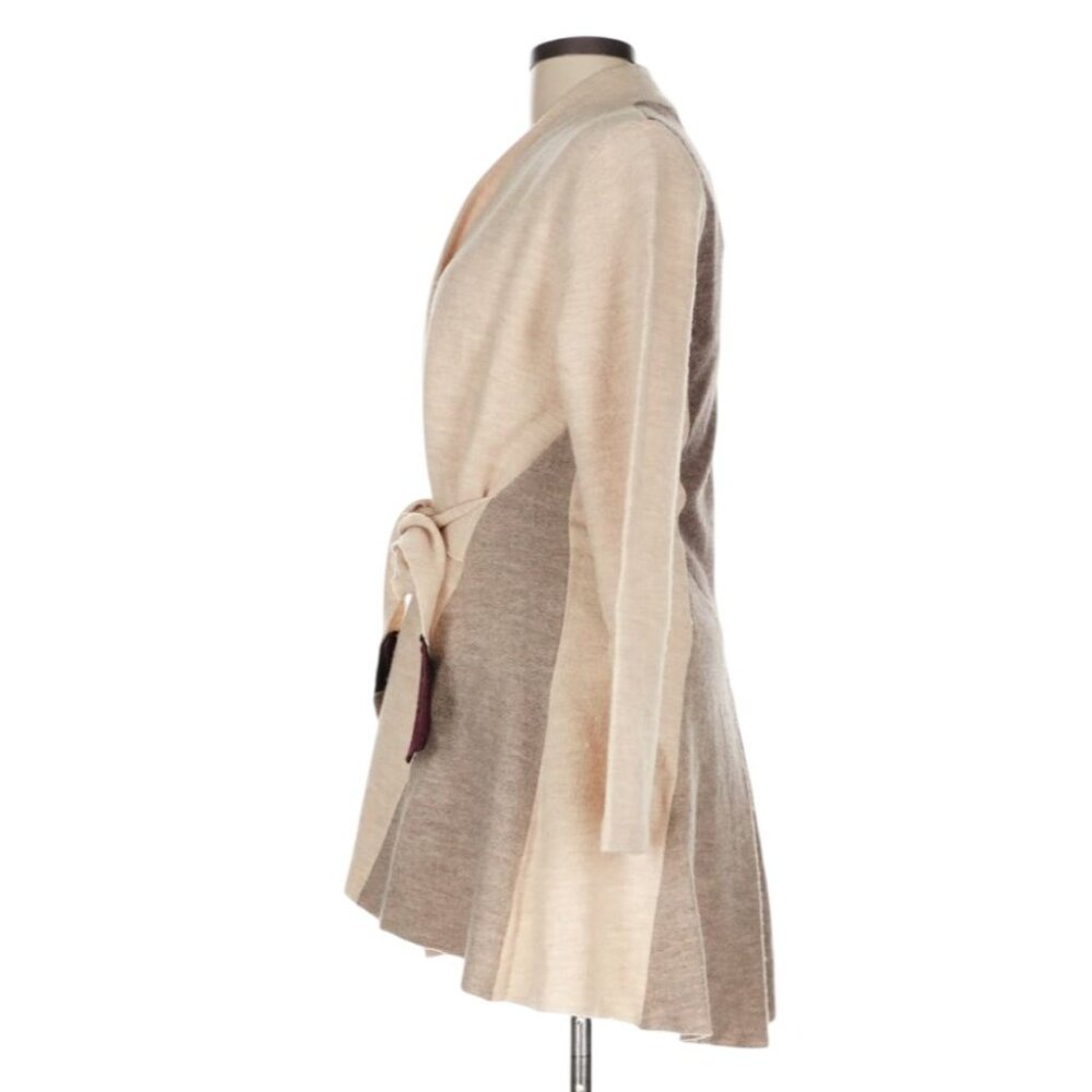 Anthropologie Rosie Neira Denissa Tie Waist Wool Sweater Women's XL Beige - Picture 8 of 17